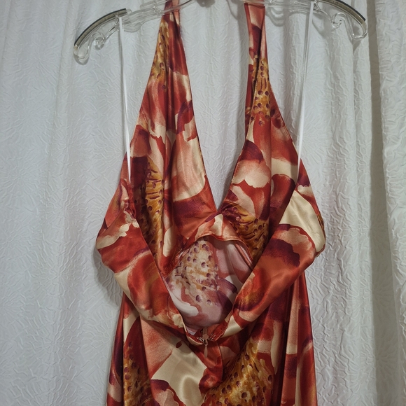 Reformation Daniela Silk Floral Halter Maxi Dress Sz 10 - mordernwear.com